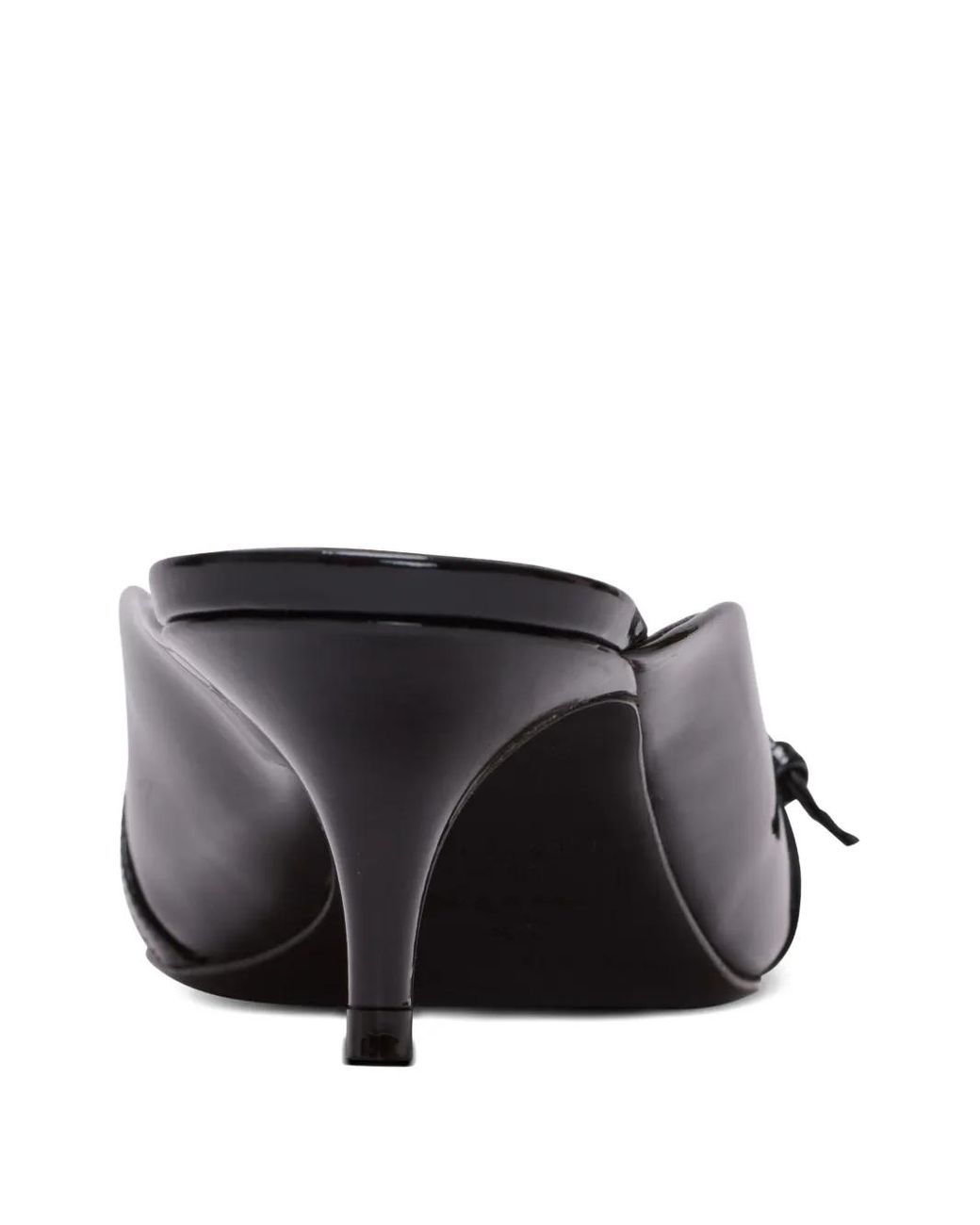 Balmain White Sync Patent Leather Mules
