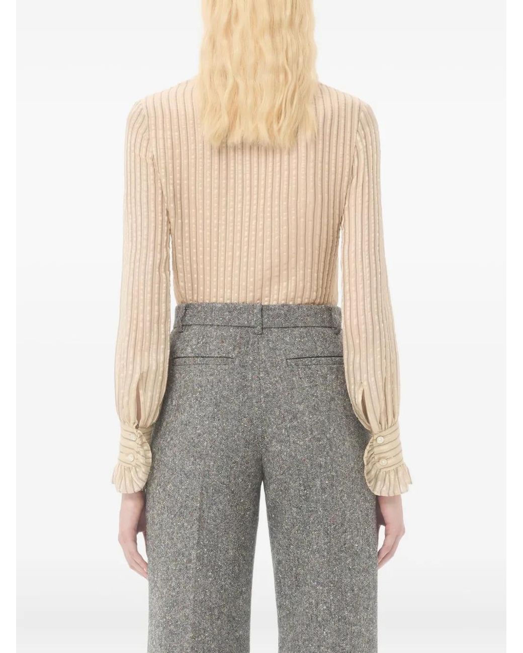 Valentino Garavani Natural Seersucker Lamé Shirt