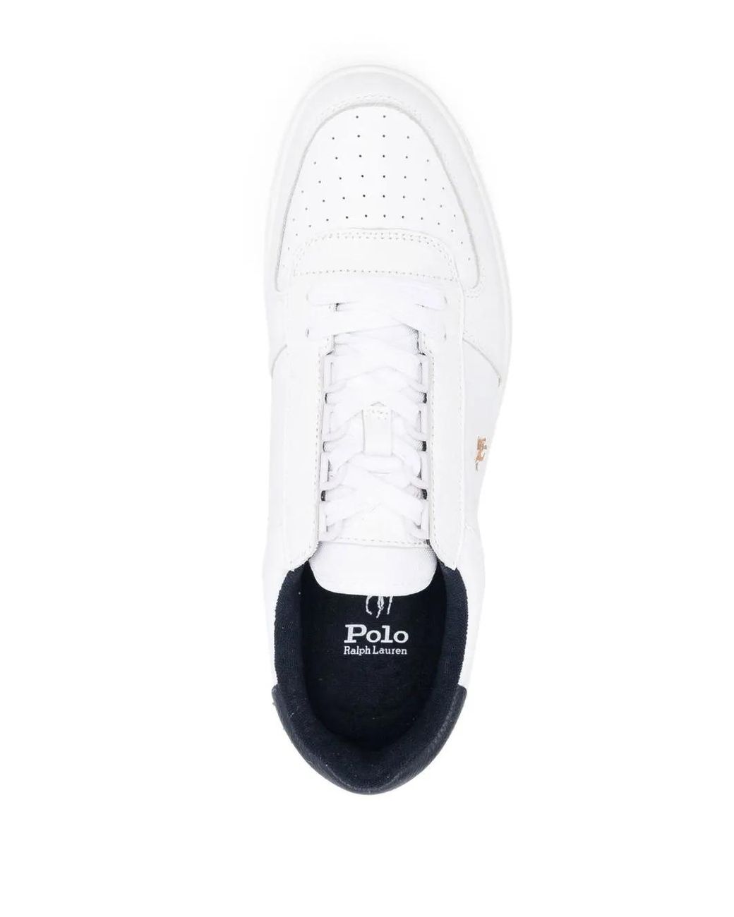 Polo Ralph Lauren White Court Logo-Embroidered Sneakers for men