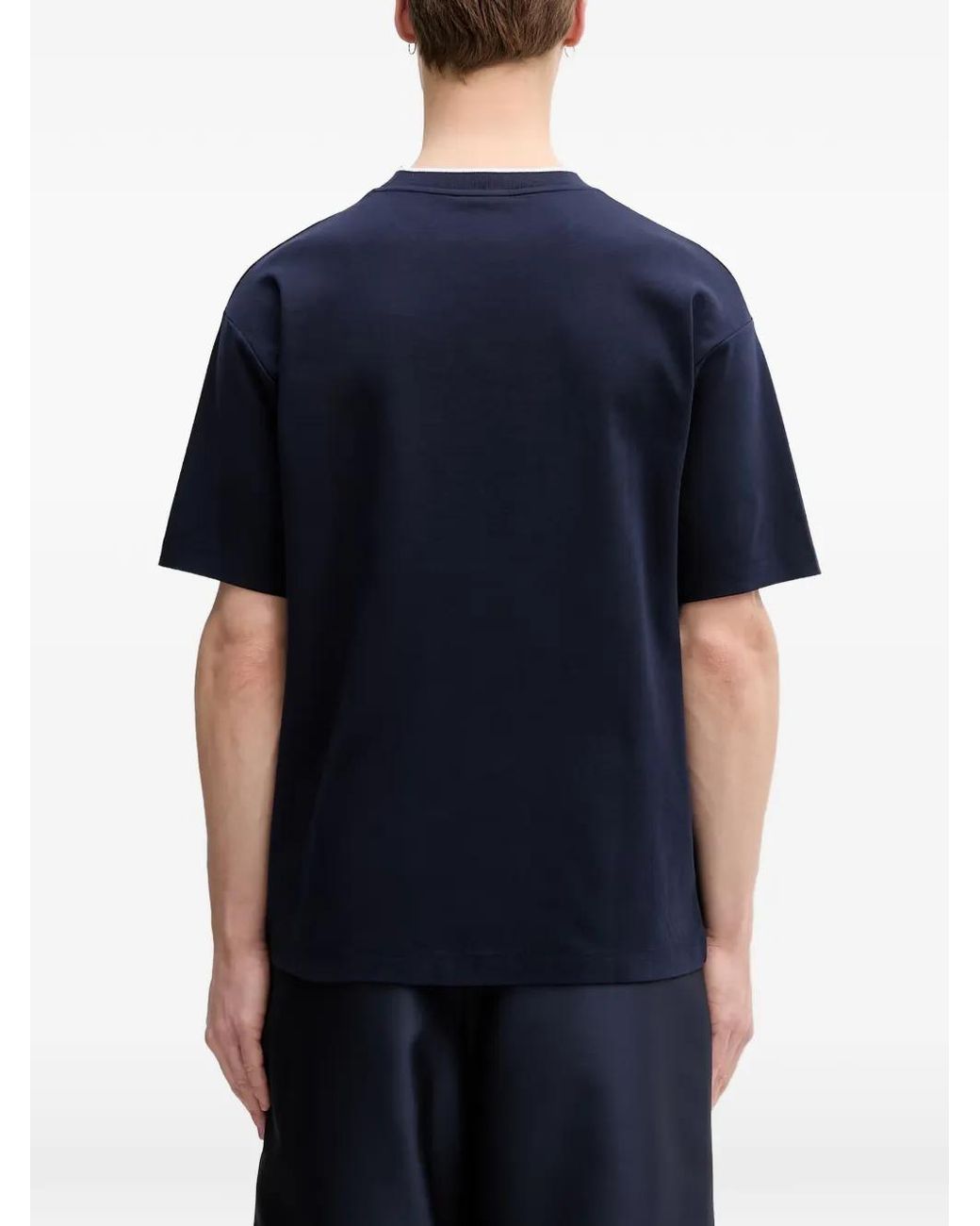Drole de Monsieur Blue Graphic-Print T-Shirt for men