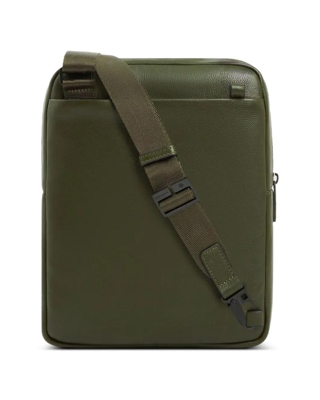 Piquadro Green Leather Messenger Bag for men