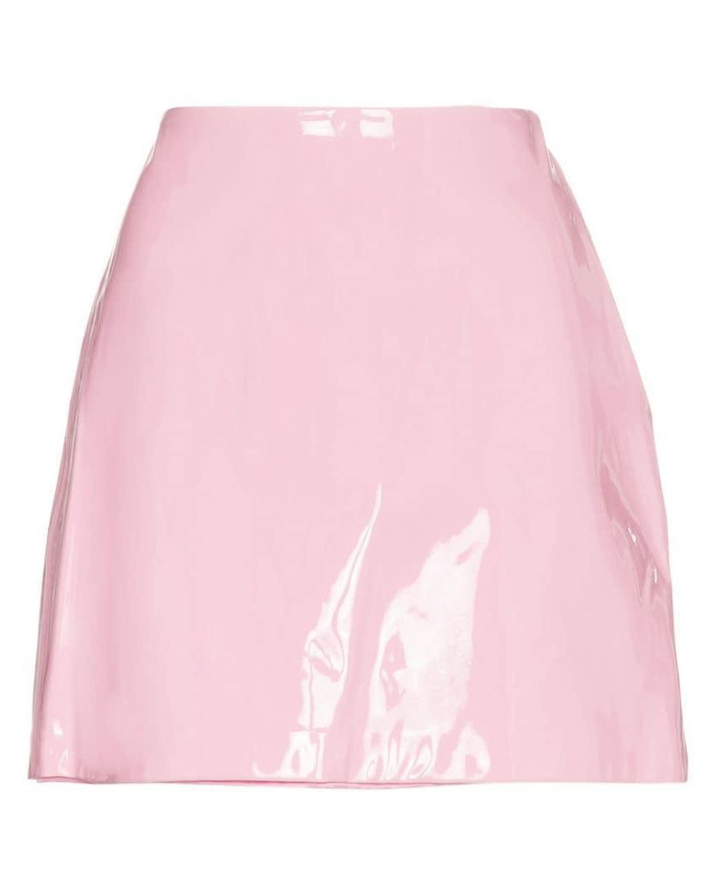 STAUD Murray Mini Patent Leather Skirt in Pink | Lyst