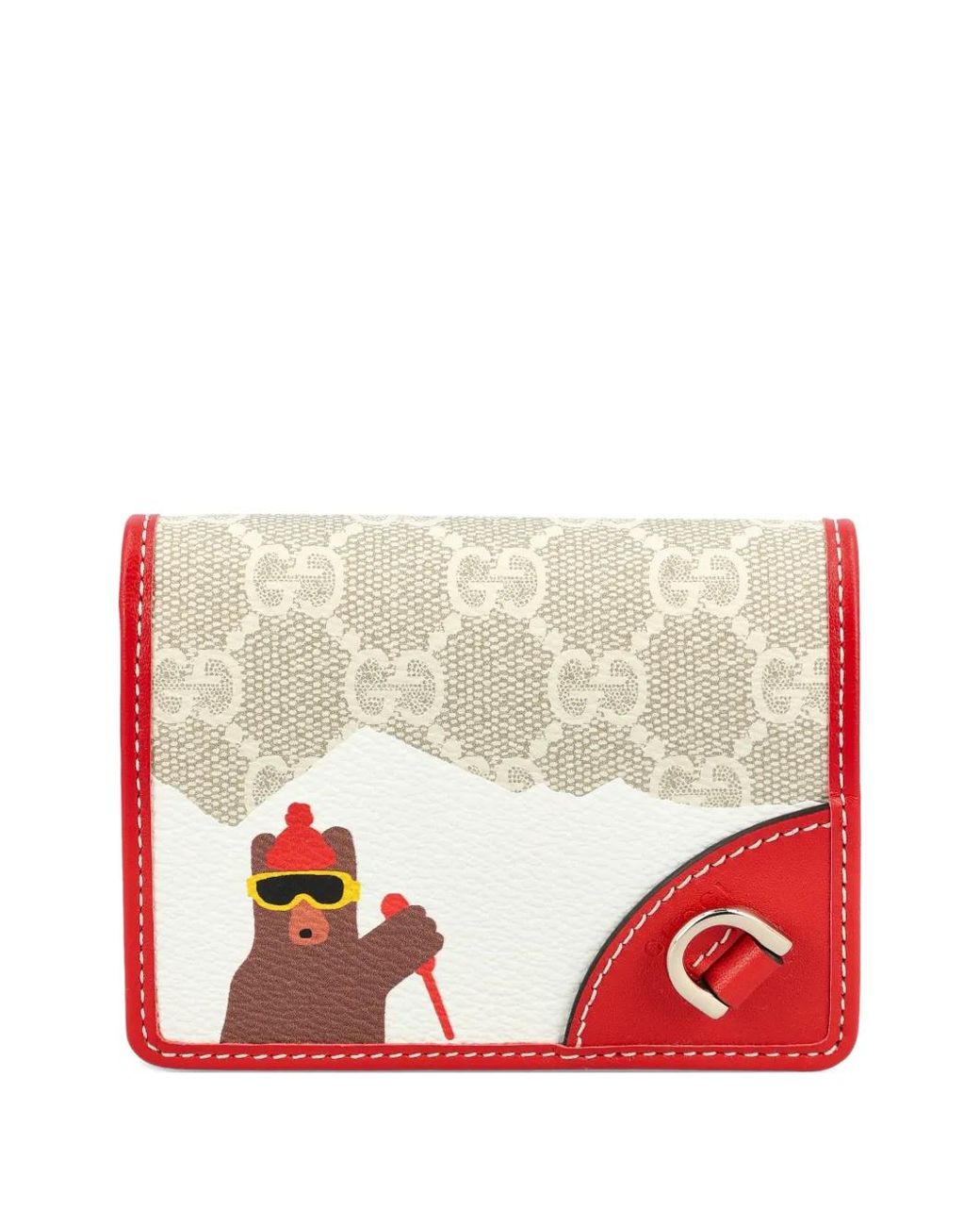 Gucci Red Logo-Pattern Wallet