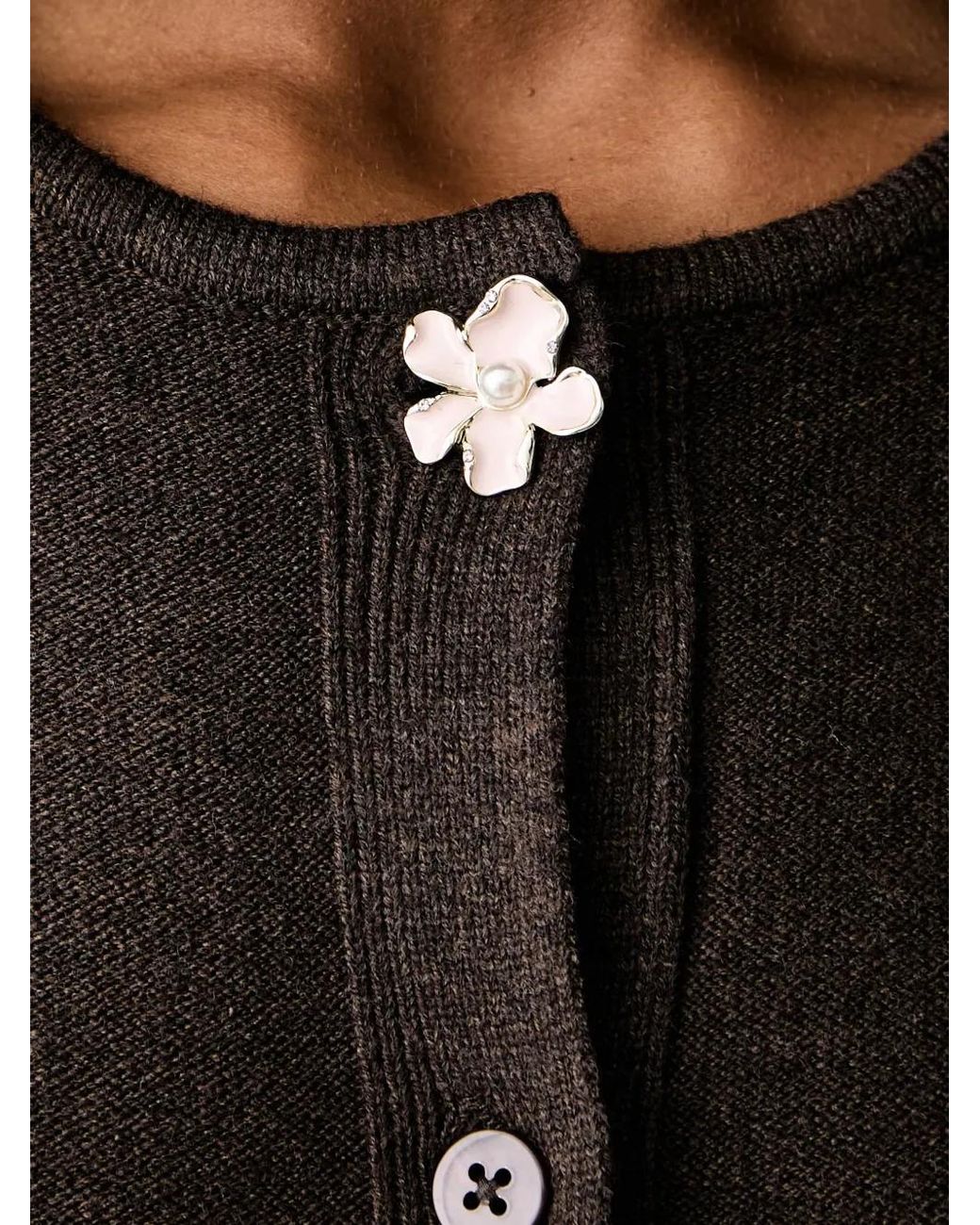 Twinset Black Cardigan With Enamelled Button