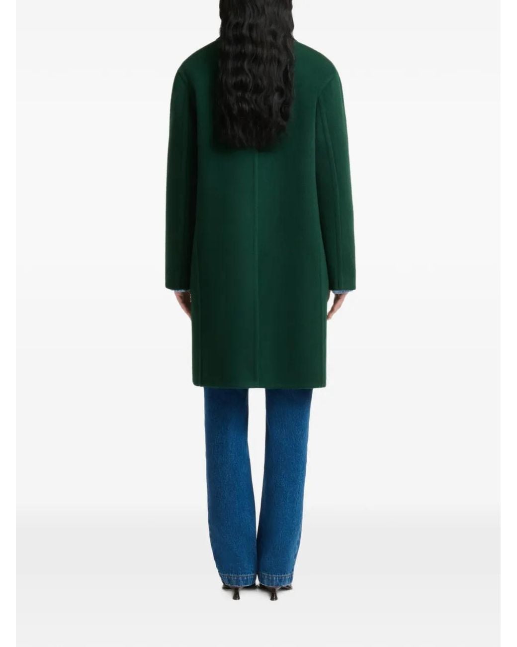 Marni Green Single-Breasted Coat