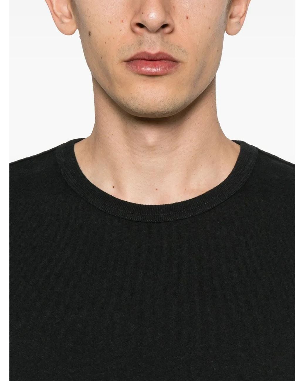 Lemaire Black Jersey-Texture T-Shirt for men