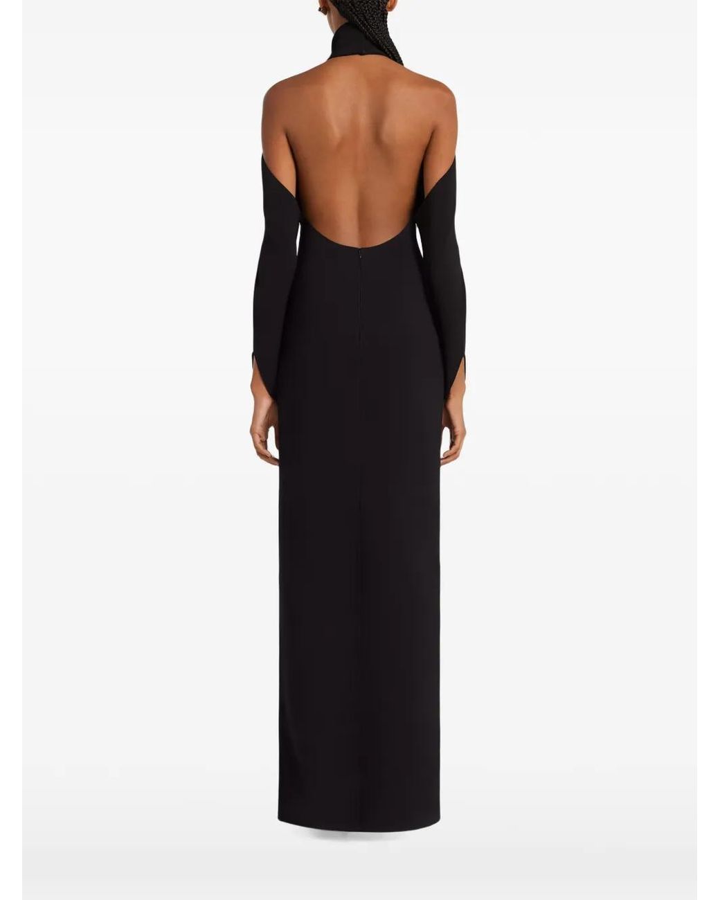 Courreges Black Circle Mockneck Gown