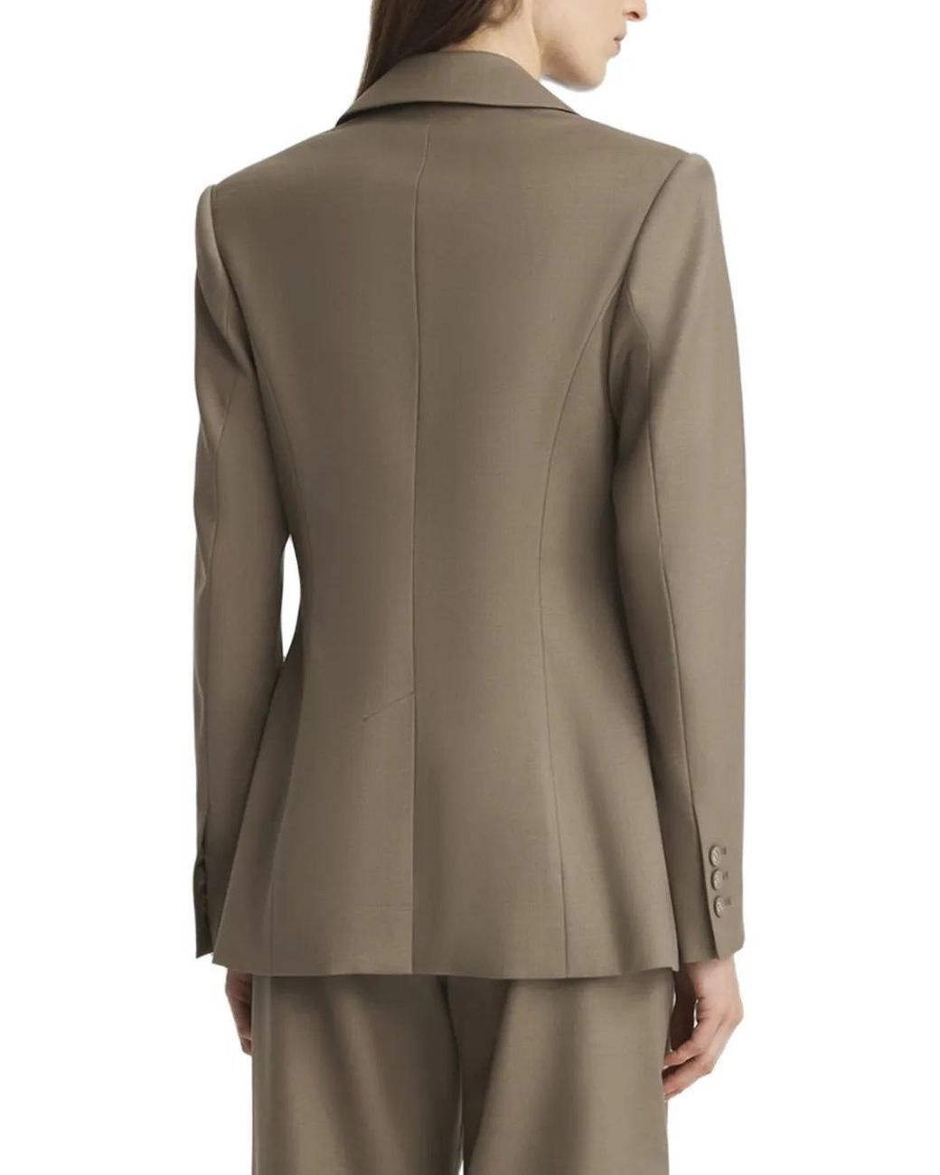 Anna Quan Brown Willow Peak-Lapels Blazer