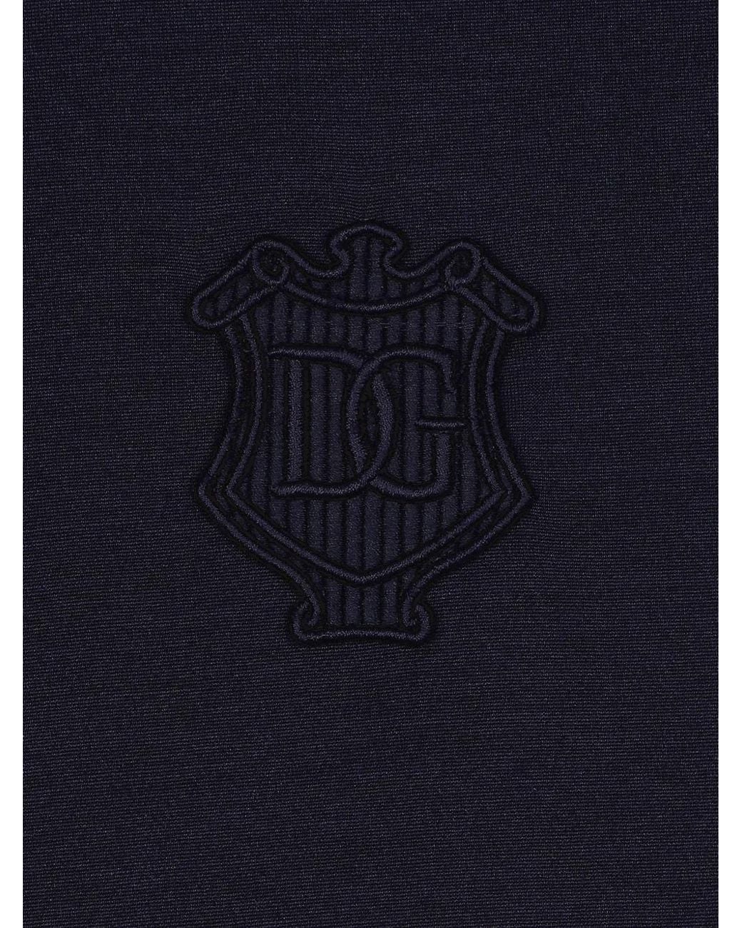 Dolce & Gabbana Black Heraldic Dg Logo-Embroidered T-Shirt for men