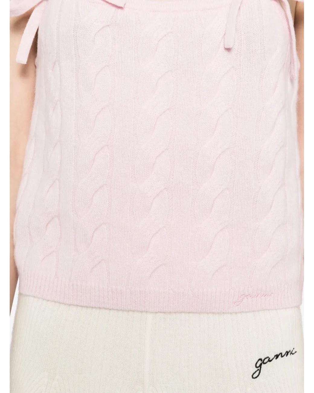 Ganni Pink Bow Detailing Vest