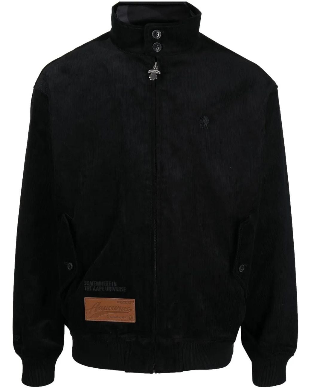 Aape By A Bathing Ape Black Logo-Patch Cotton Bomber Jacket for men