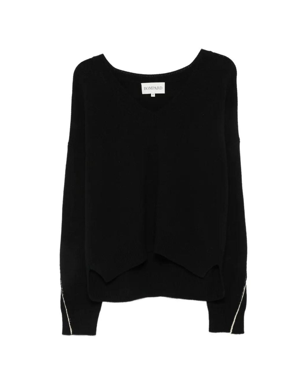 Bompard Black V-Neck Cashmere Sweater