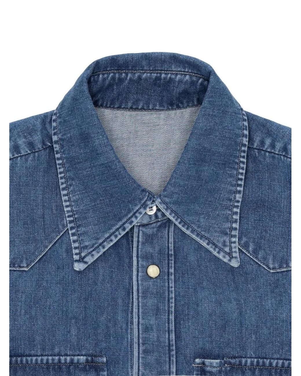 Fortela Blue Yellowstone Denim Western Shirt for men