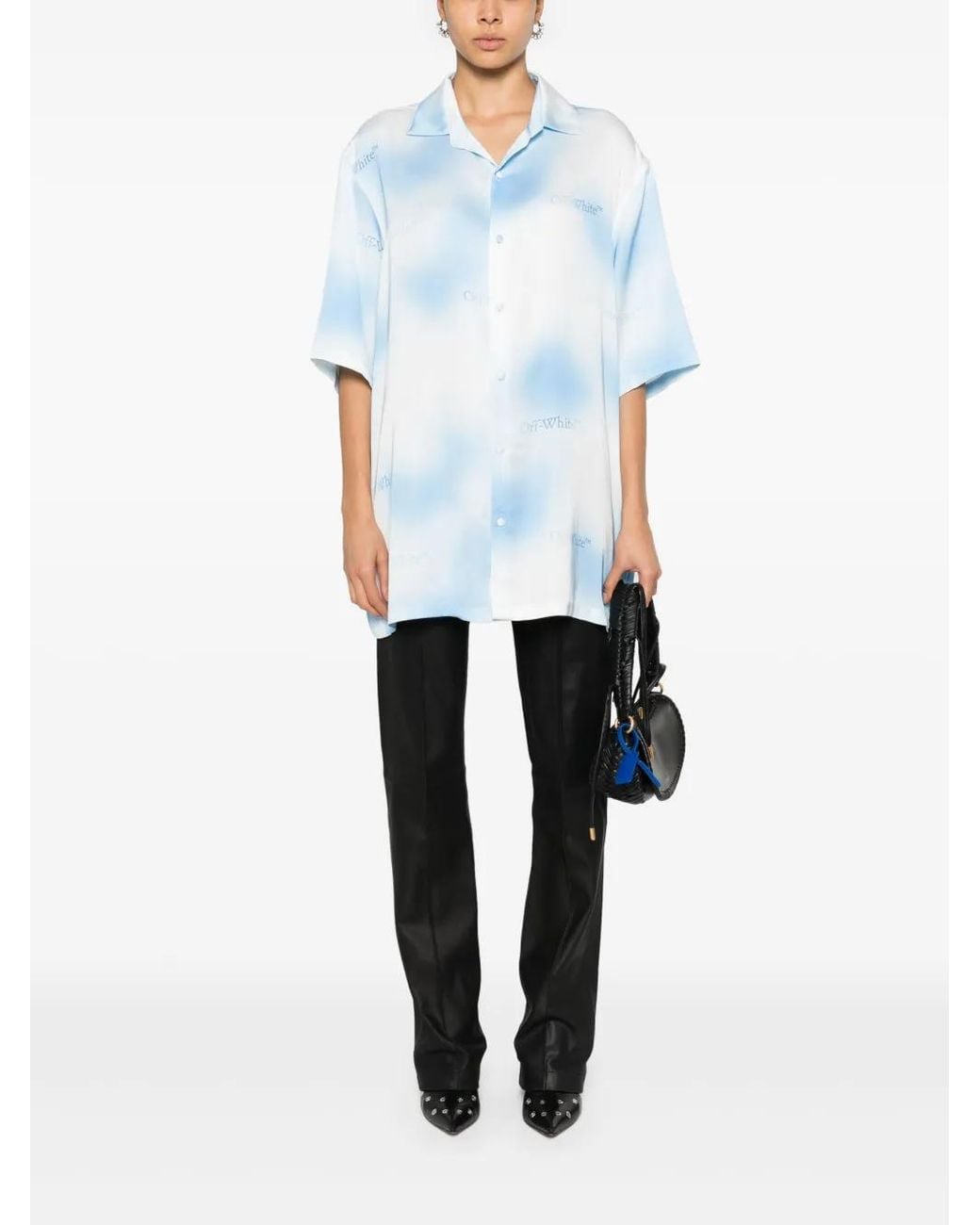 White Gradinet Off-White c/o Virgil Abloh Gradient Bowling Shirt in Blue | Lyst