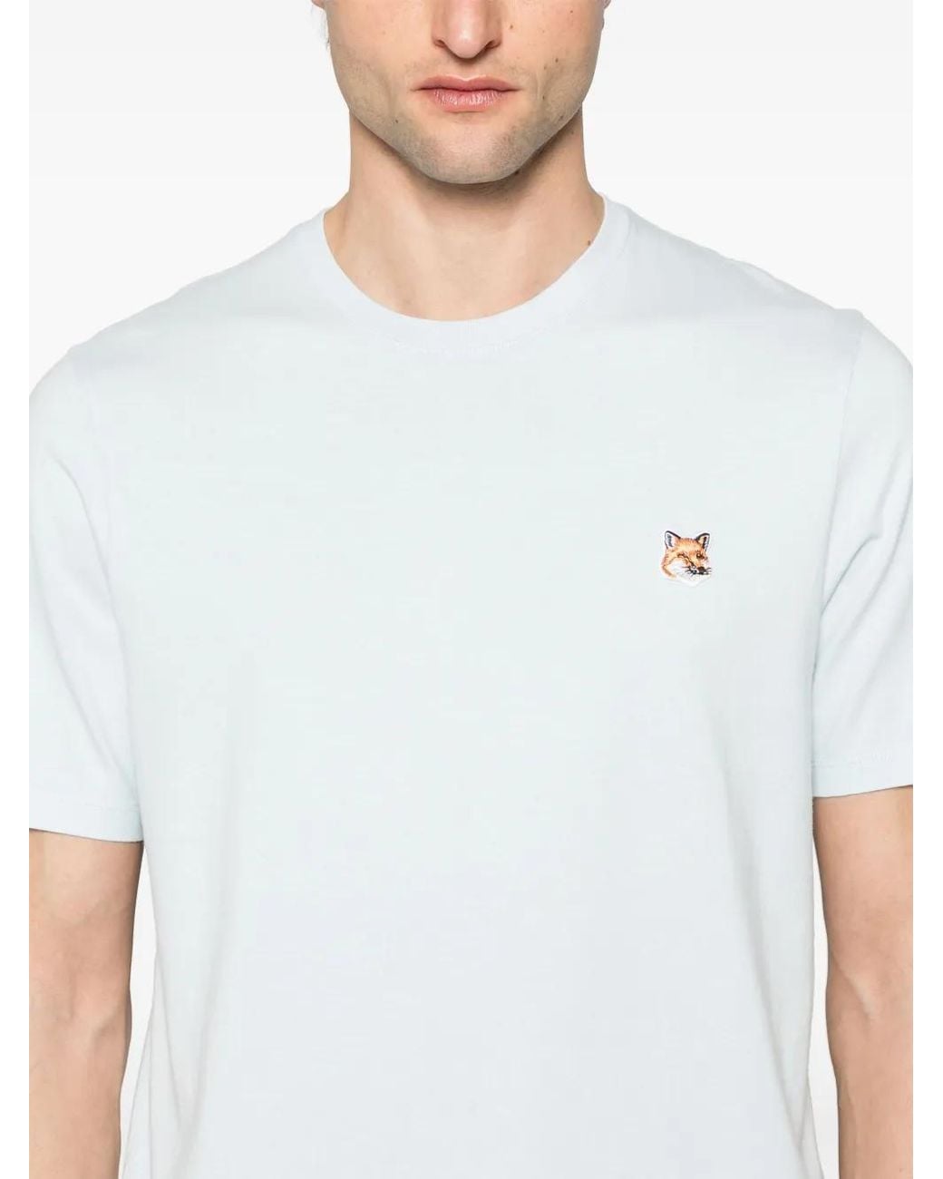 Maison Kitsuné White Fox Head Cotton T-Shirt for men