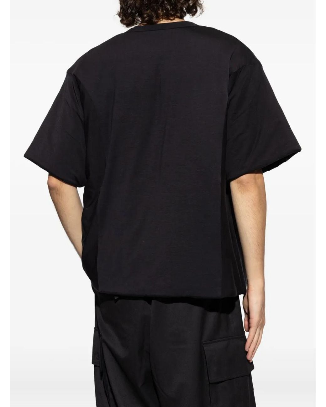 Y-3 Black Logo-Print T-Shirt for men