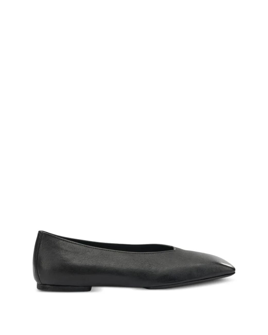 Rick Owens Black Ballerines En Cuir