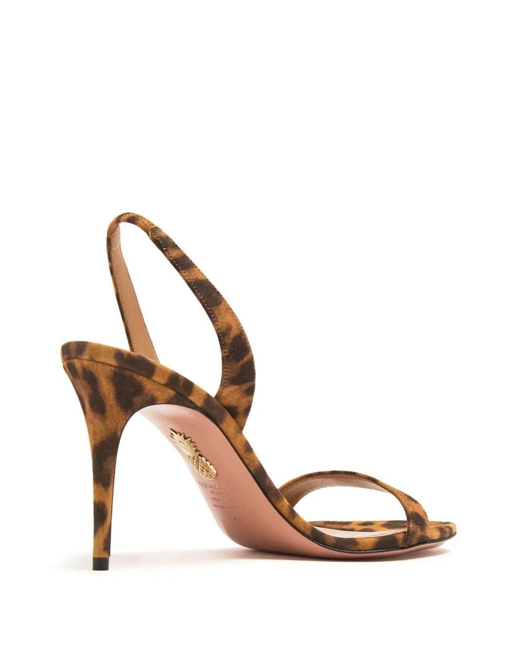 Aquazzura Brown So Nude 85Mm Leather Sandals