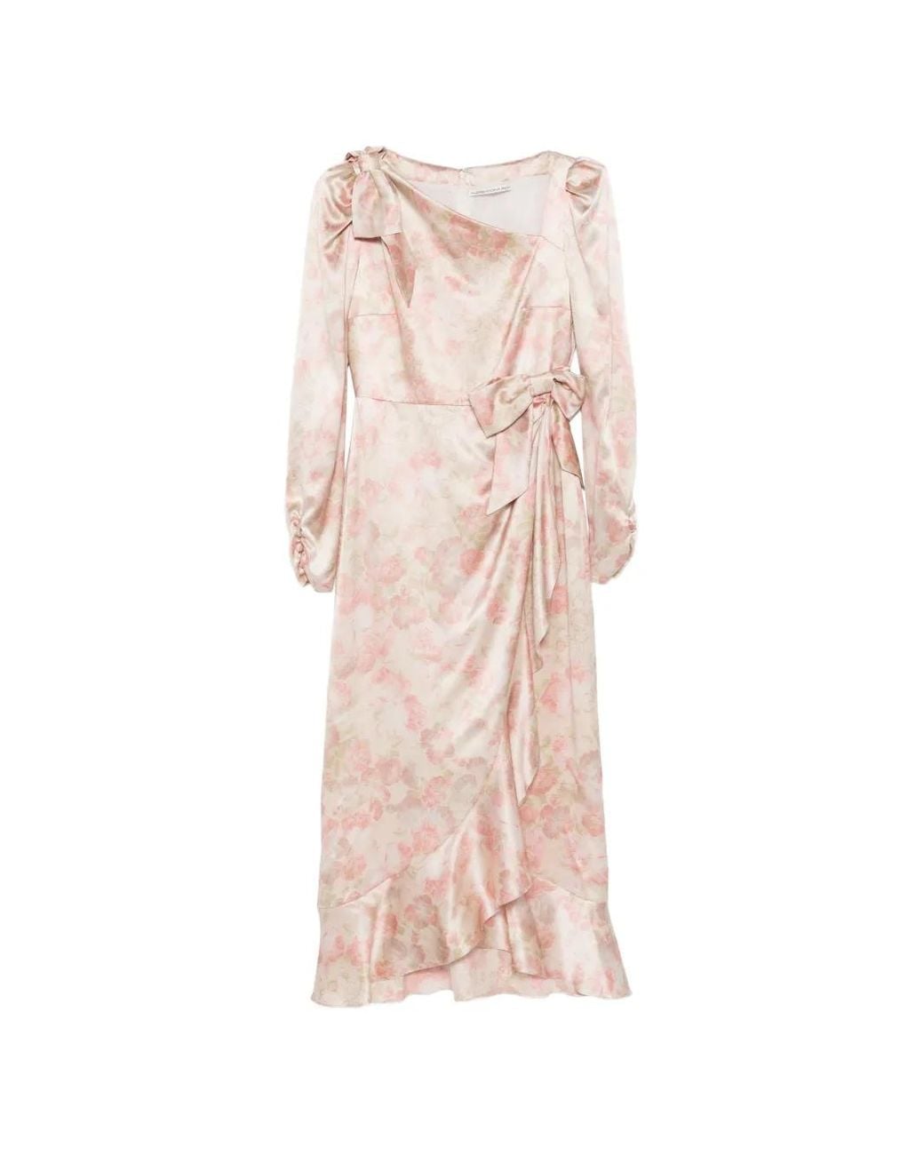 Alessandra Rich Pink Silk Midi Dress