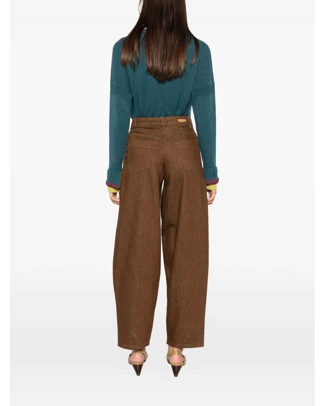 Sessun Brown Kart High-Waisted Balloon-Leg Jeans