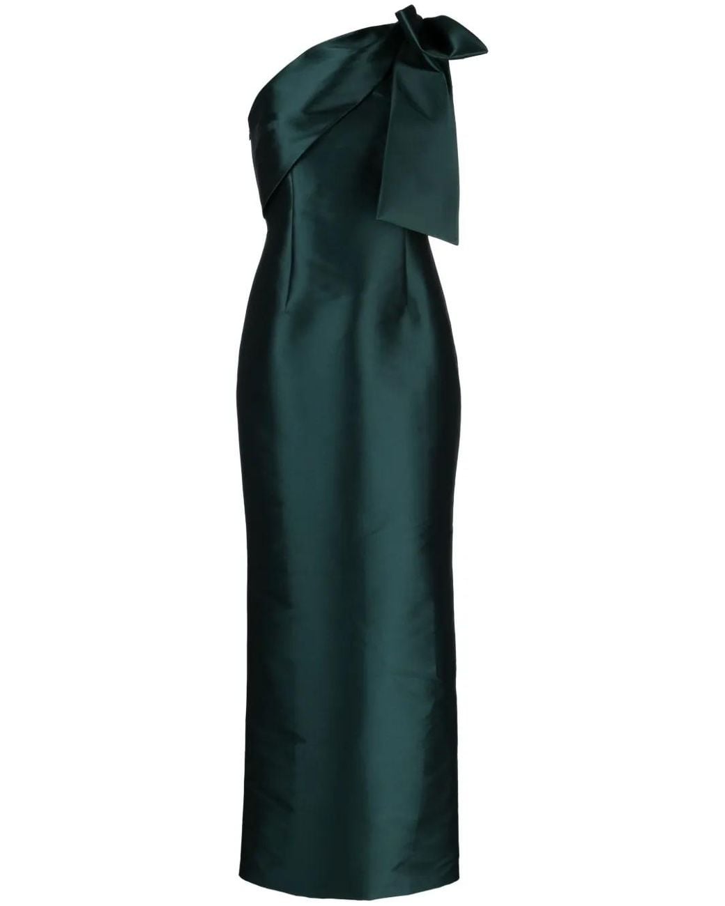 Sachin & Babi Green Bonnie Satin-Finish Gown