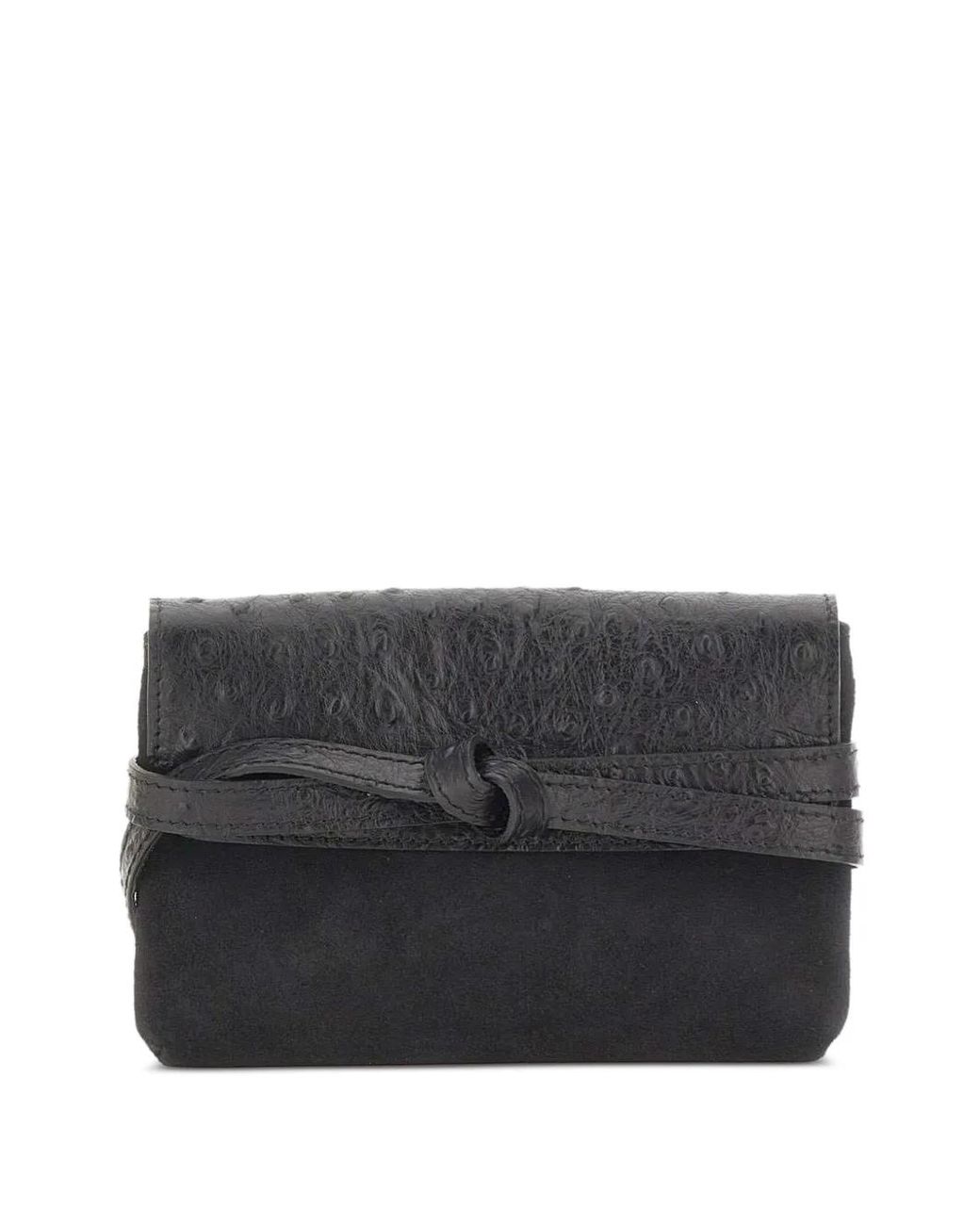 Gianni Chiarini Gray Belty Ostrich-Effect Mini Bag