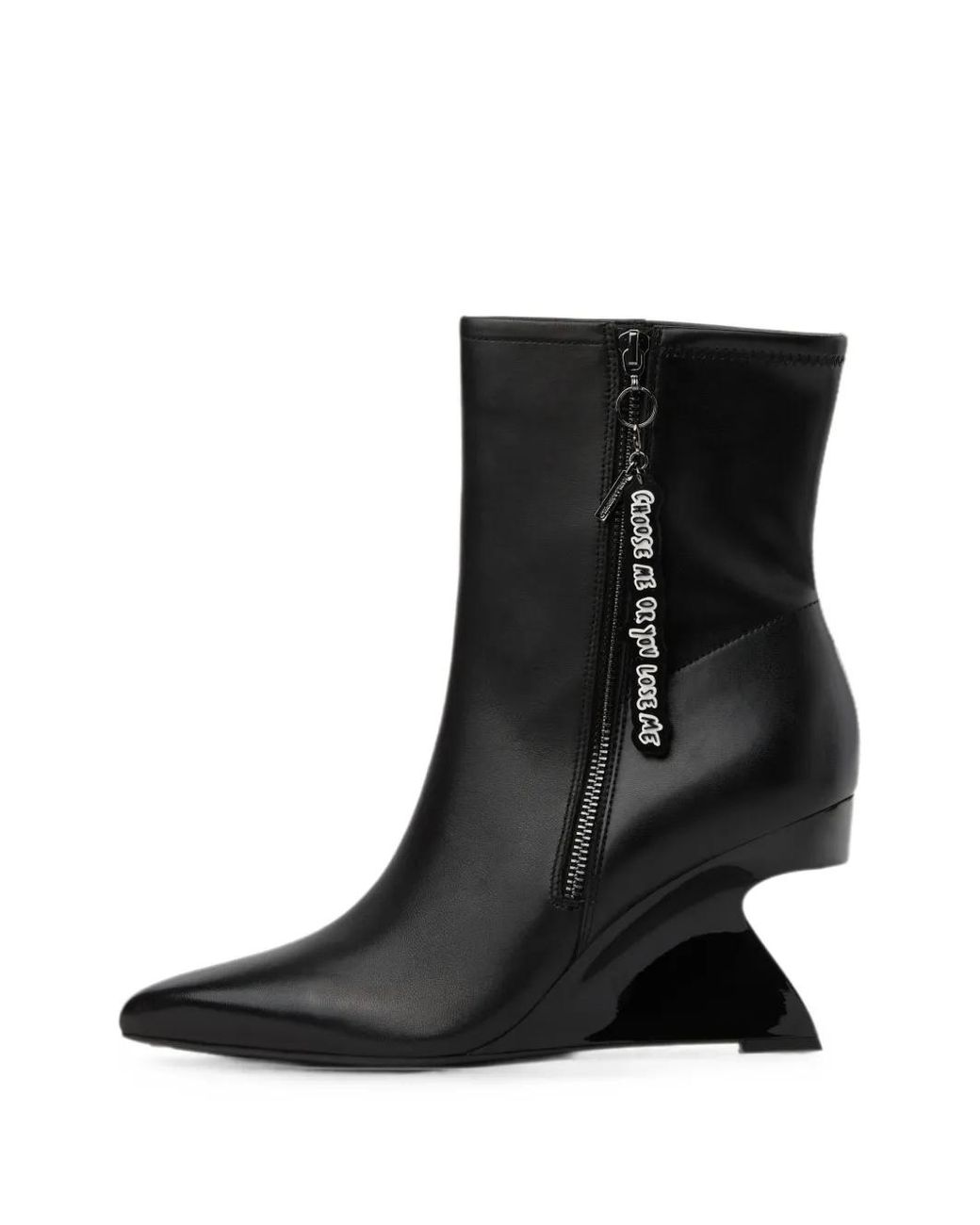 Karl Lagerfeld Black Waverly Midi Zip Boots