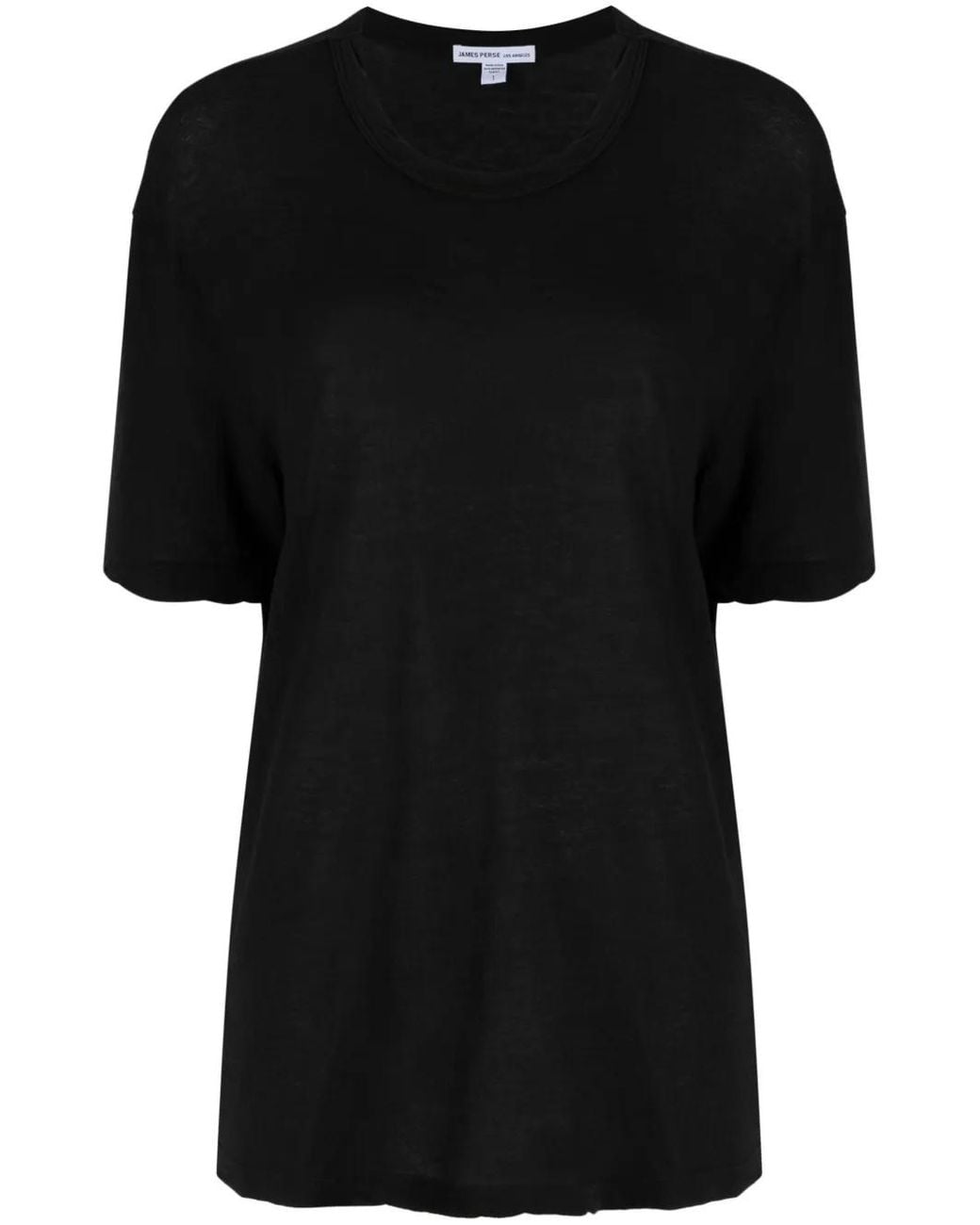 James Perse Black Cotton-Crêpe T-Shirt