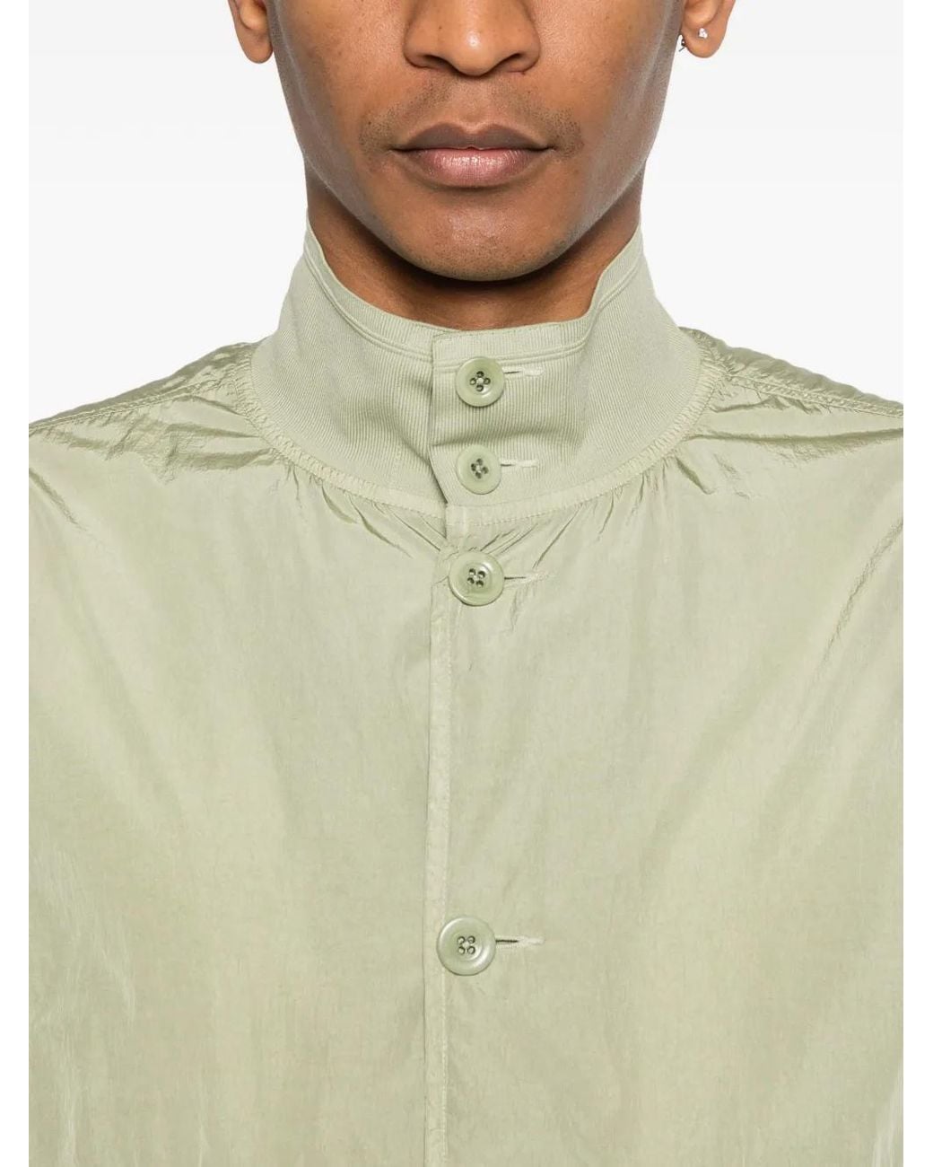 C P Company Green Chrome-R Button Bomber Jacket for men