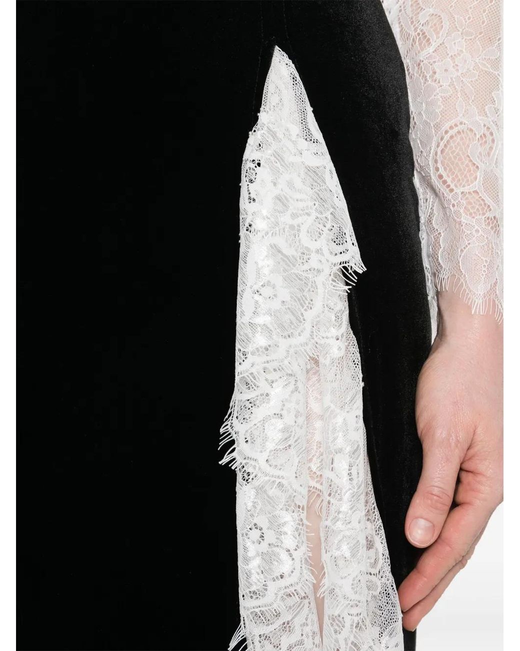 Ana Radu Black Velvet Maxi Skirt And Body Set
