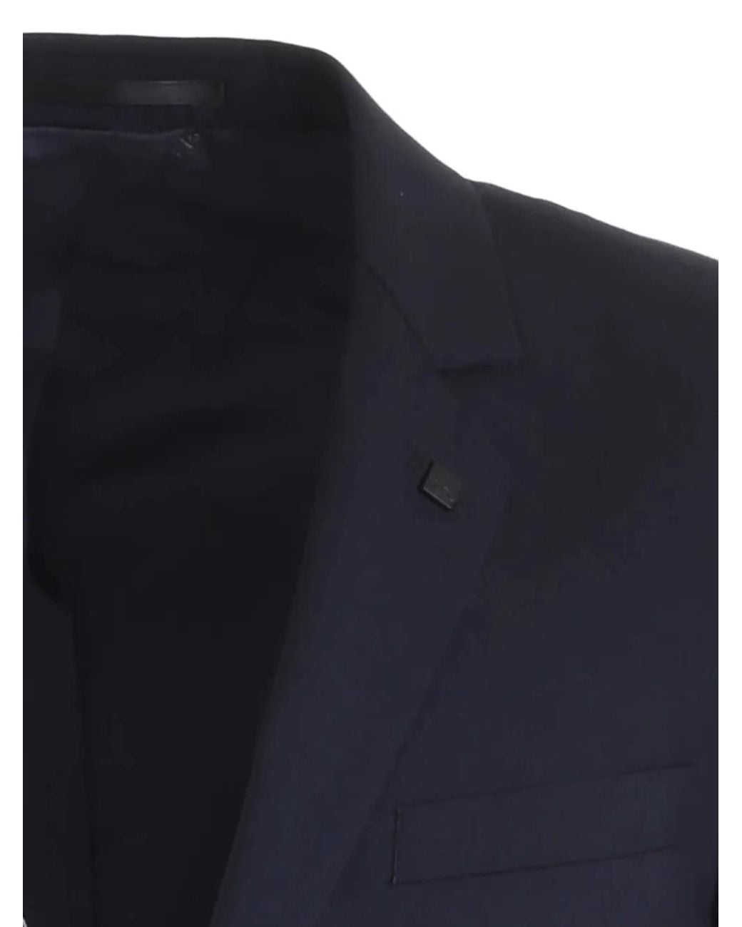 Karl Lagerfeld Blue Single-Breasted Notch-Lapels Jacket for men