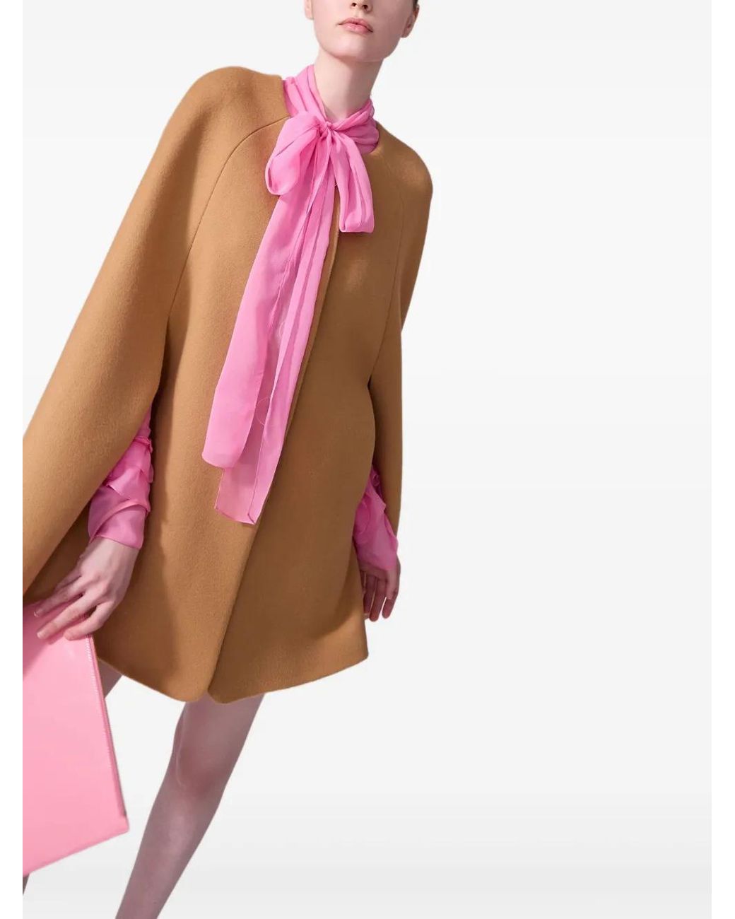 Carolina Herrera Brown Wool Cape