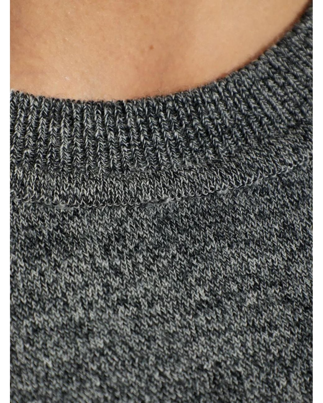 Issey Miyake Gray Handsome Knit Round-Neck Puff-Sleeve Sweater