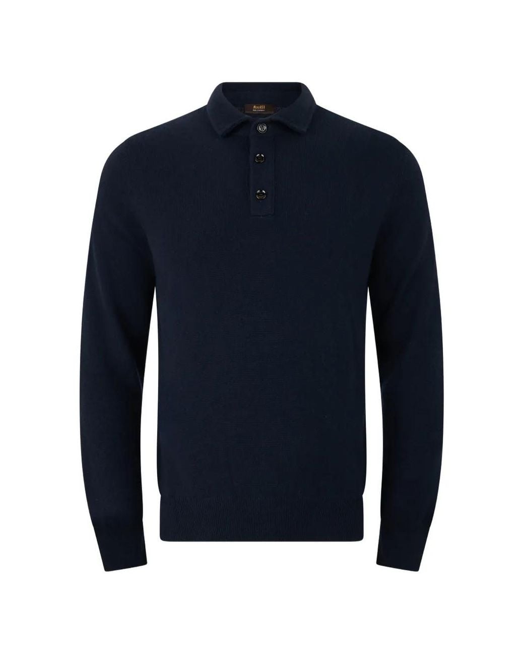 Moorer Blue Button-Placket Collar Sweater for men