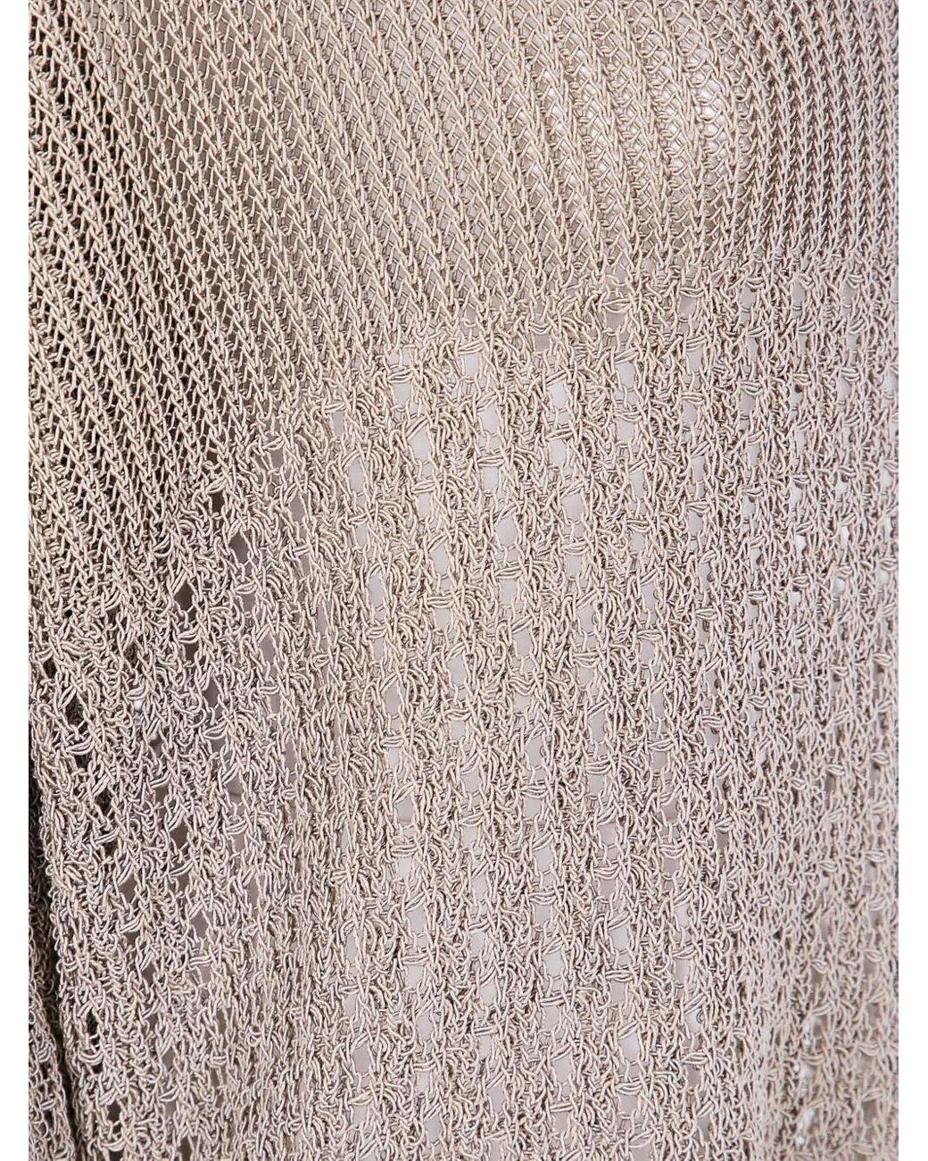 Max Mara Natural Knitted Open-Back Sweater