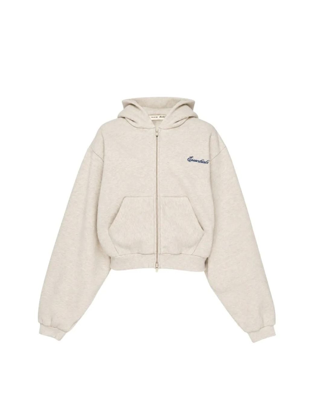 Fear Of God White Modern Cropped Zip Hoodie