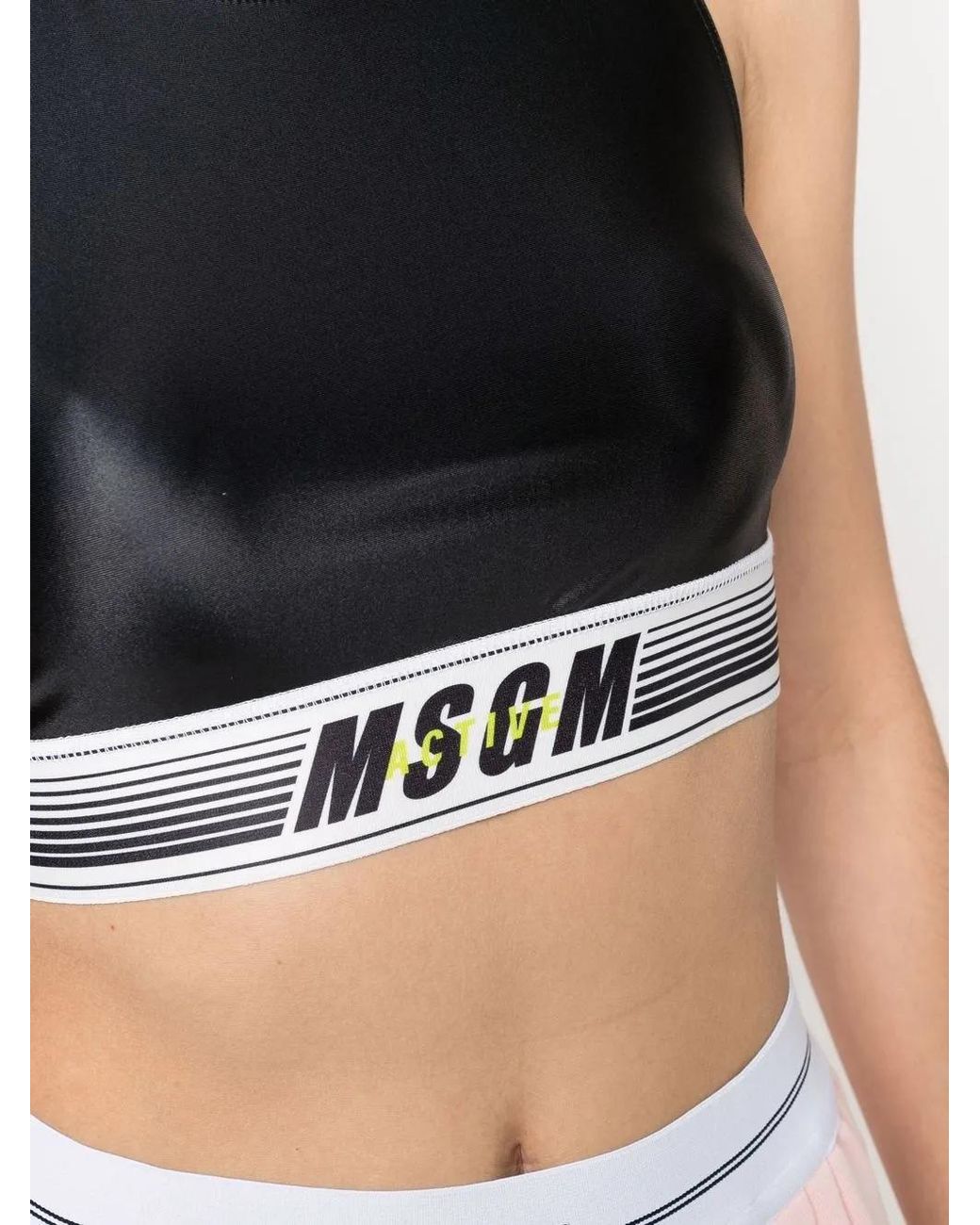 MSGM Black Logo-Underband Sports Bra