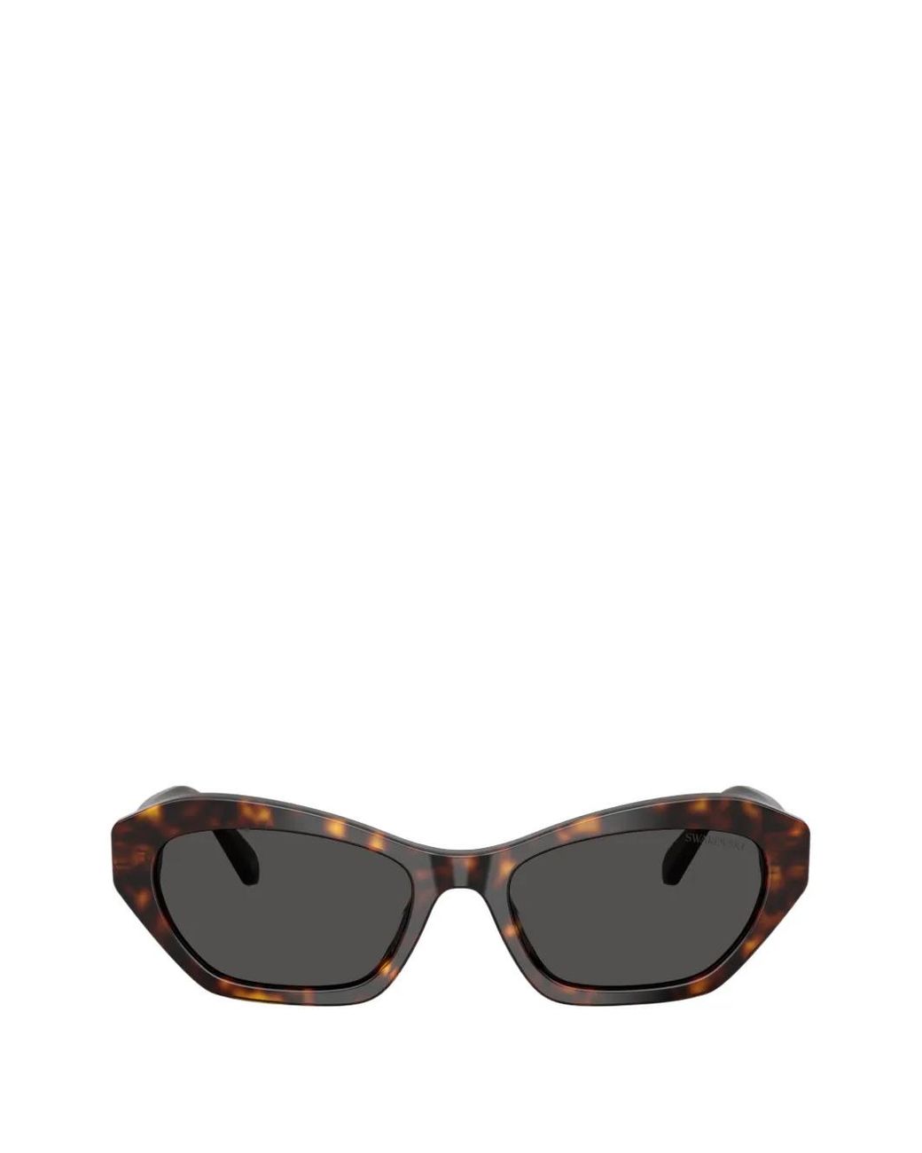 Swarovski Gray Crystal-Embellished Tortoise-Shell Sunglasses