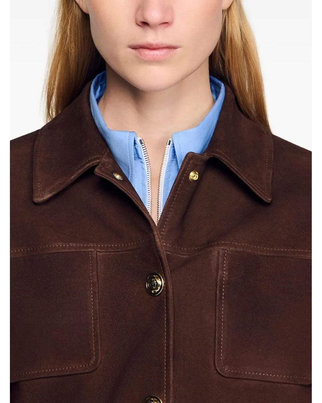Sandro Brown Suede Jacket