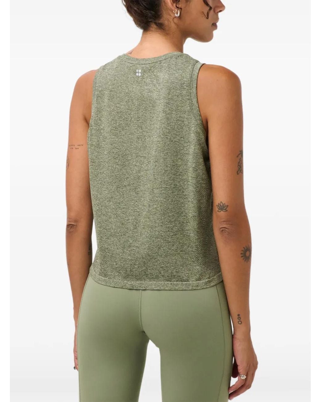 Sweaty Betty Green Athlete Marl-Effect Tank Top