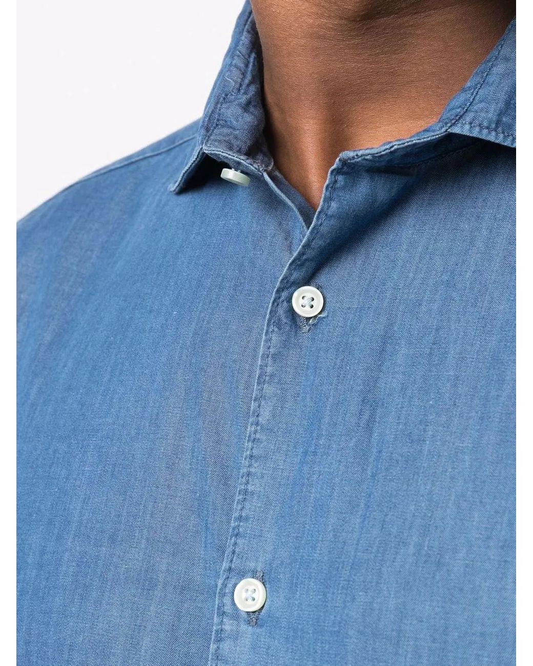 Deperlu Denim Overhemd in het Blue voor heren