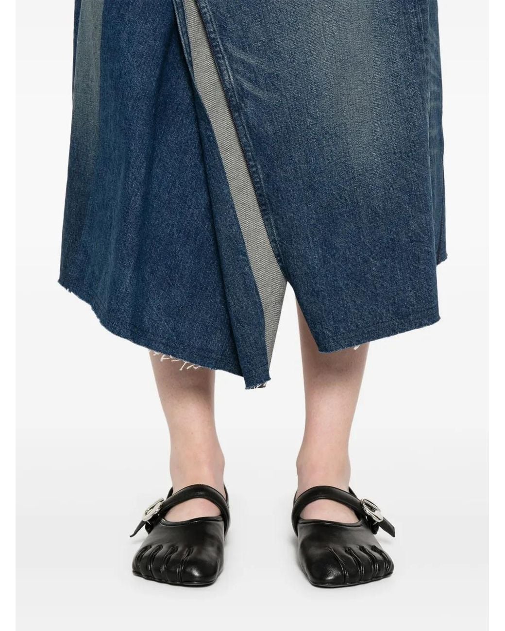 Junya Watanabe Blue Denim Asymmetric Skirt