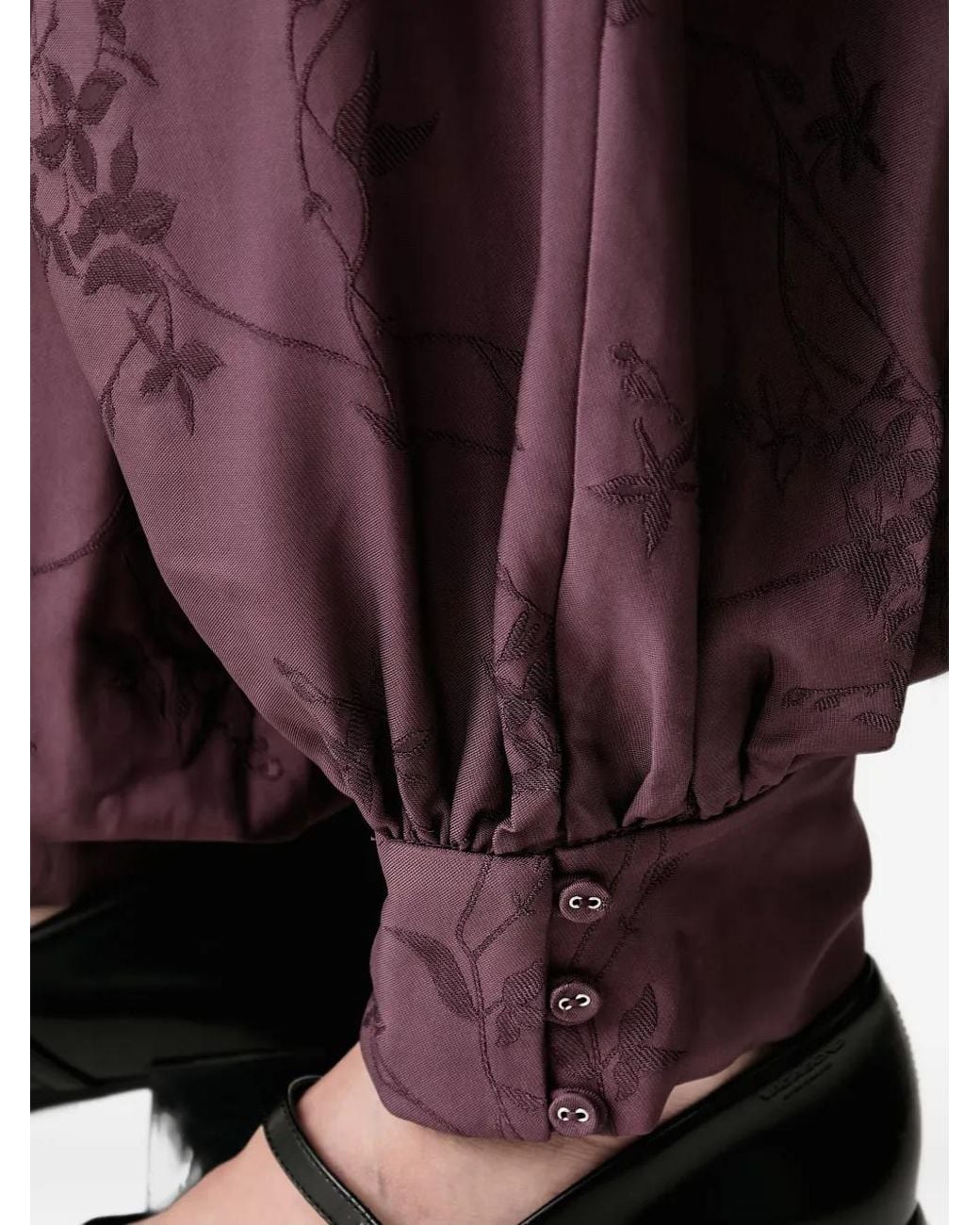Stine Goya Purple Floral-Jacquard Balloon Trousers
