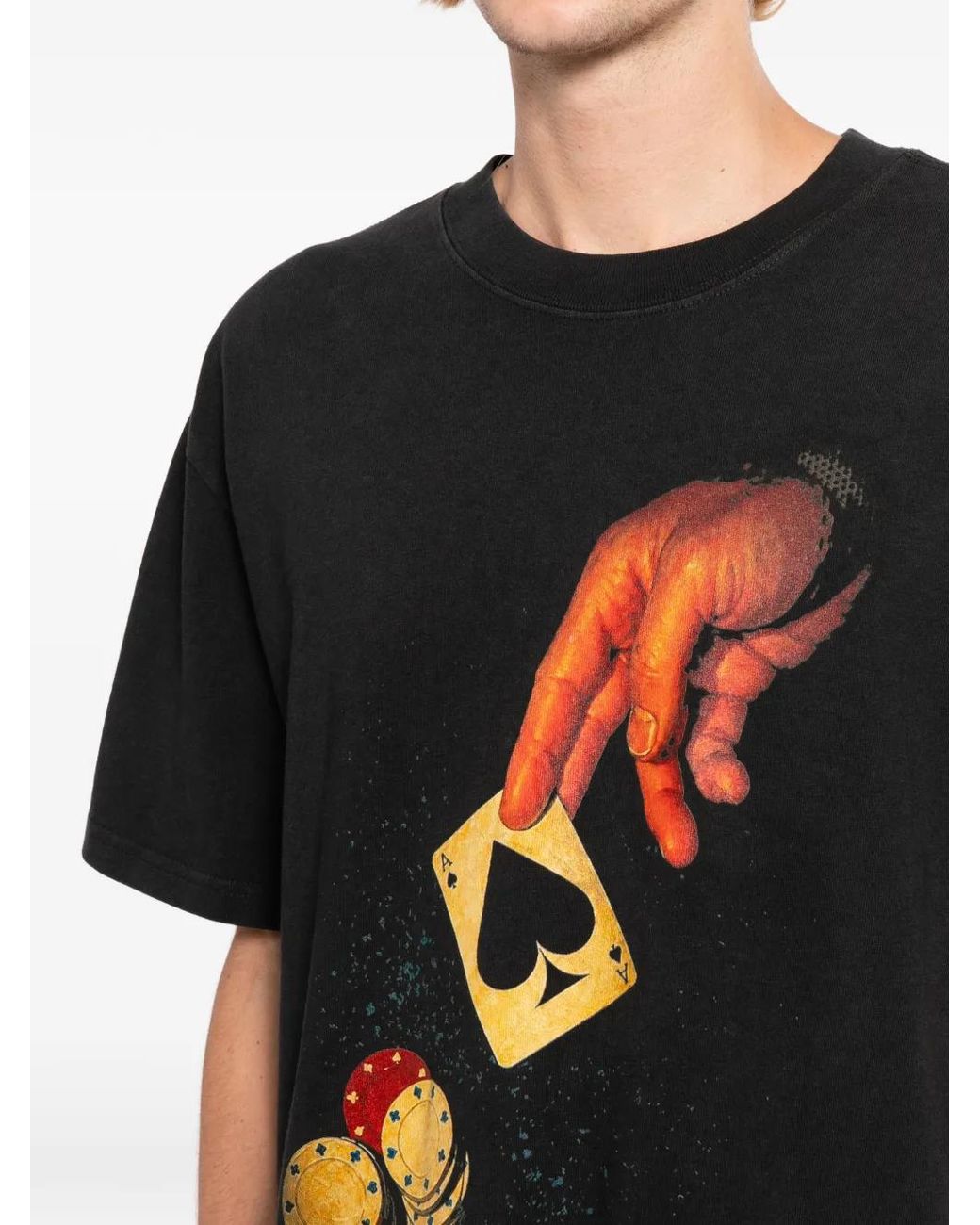 Melt Black Graphic-Print T-Shirt for men