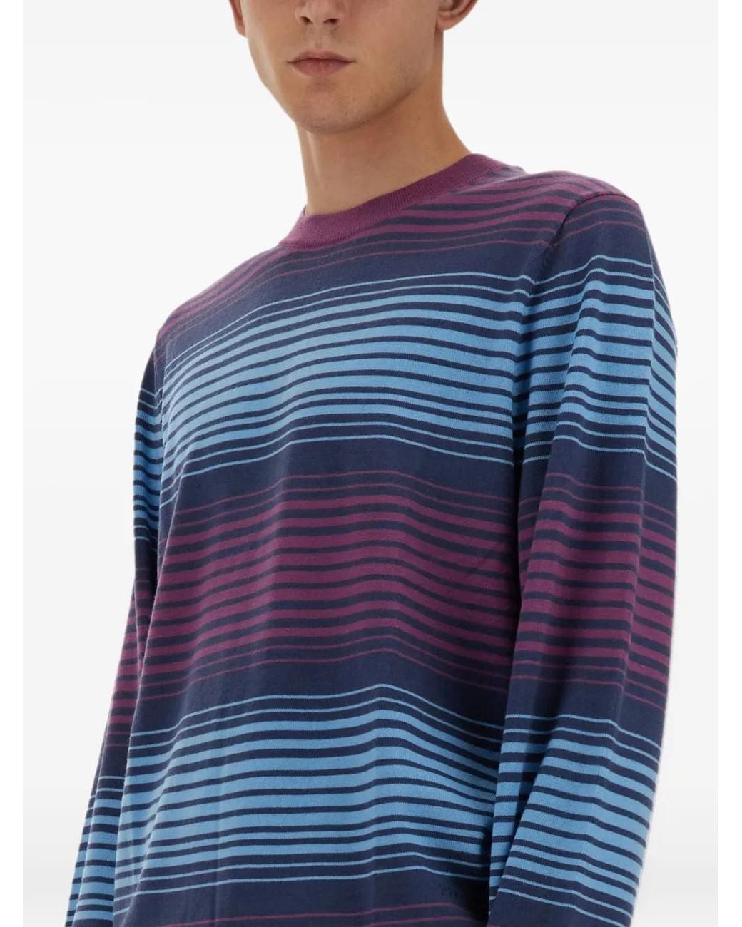 Paul Smith Blue Striped Merino Wool Sweater for men