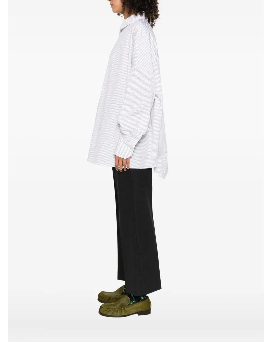 Plan C White Striped Shirt