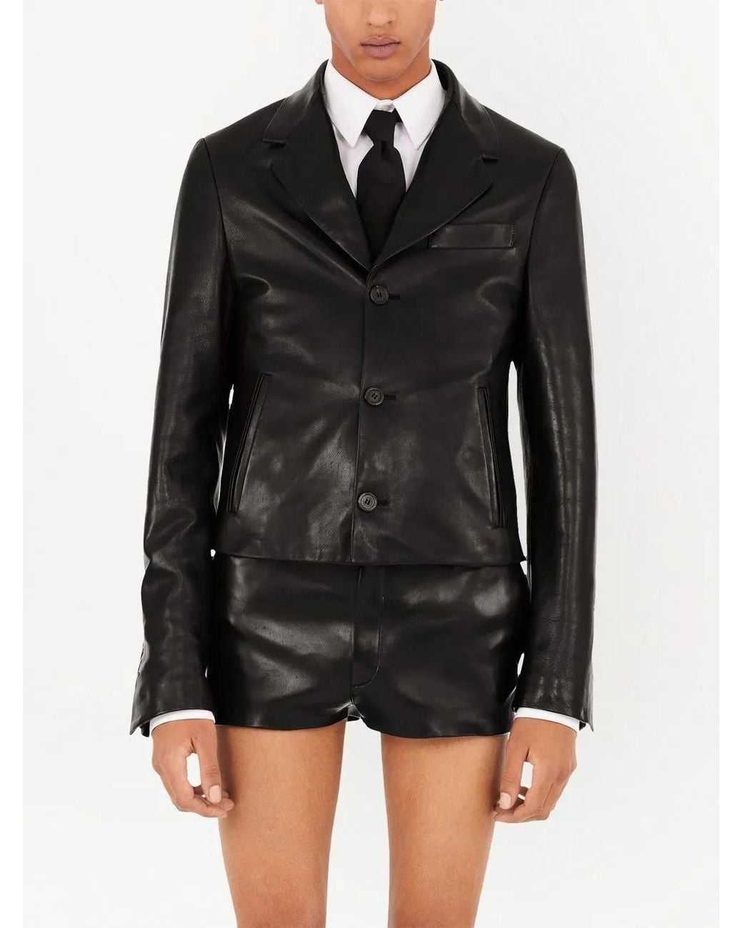 Ferragamo Black Leather Jacket for men