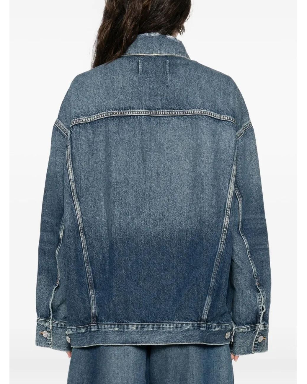 Agolde Blue Geknöpfte Jeansjacke