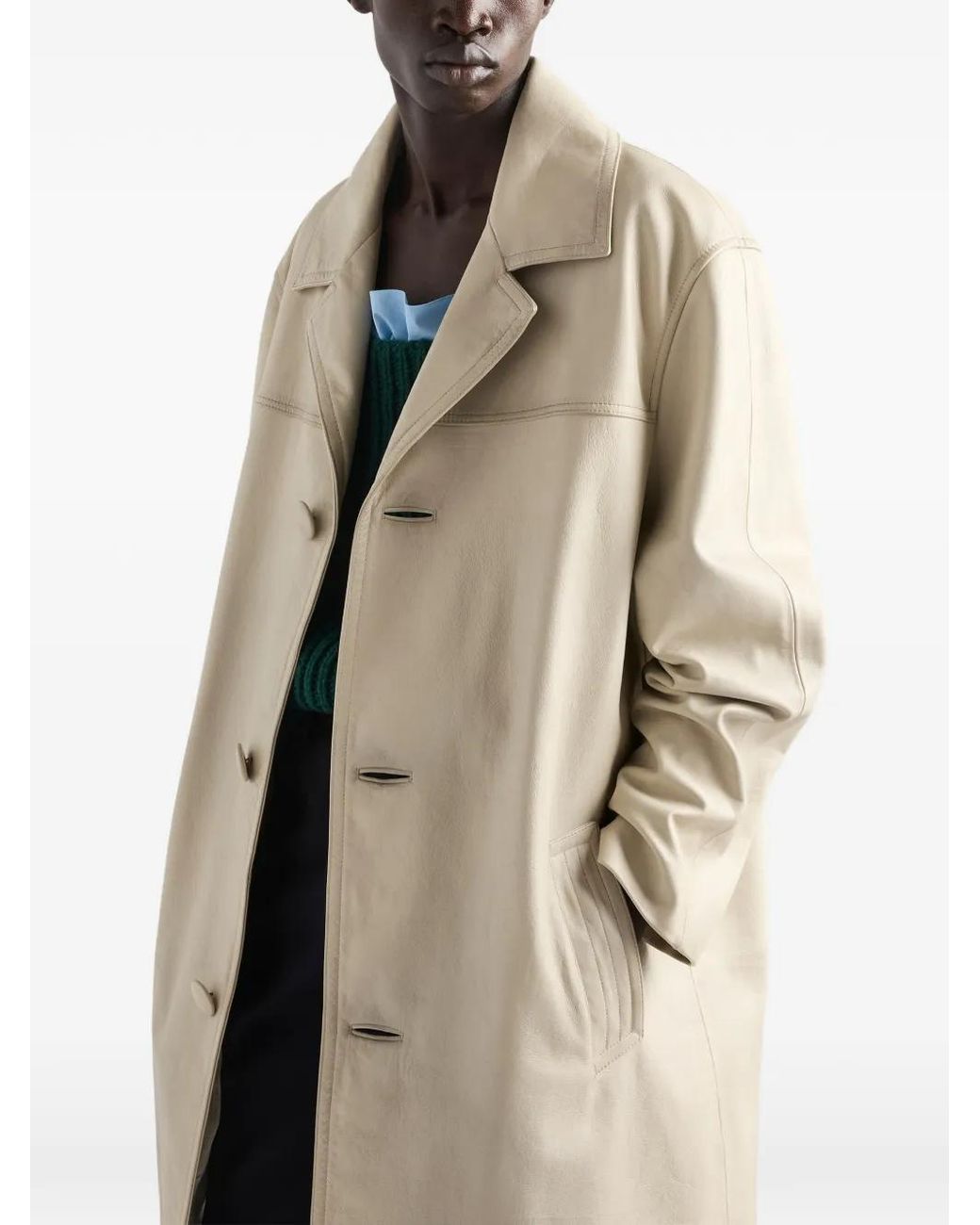 Prada Natural Leather Coat for men