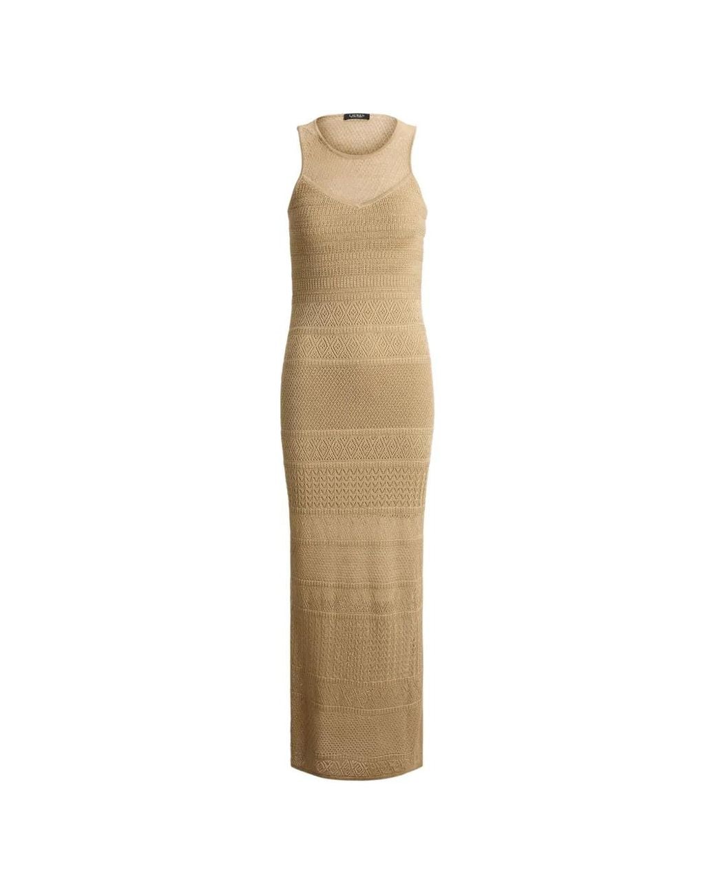 Ralph Lauren Natural Robe Courte En Maille